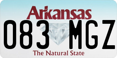 AR license plate 083MGZ