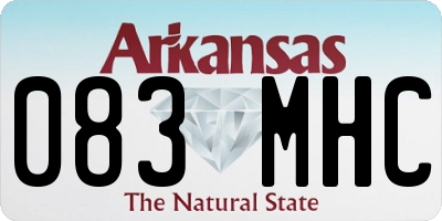 AR license plate 083MHC