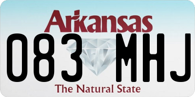 AR license plate 083MHJ