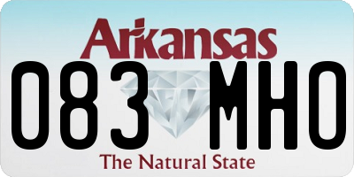 AR license plate 083MHO