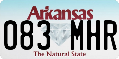 AR license plate 083MHR