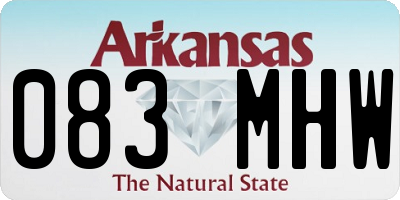 AR license plate 083MHW