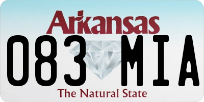 AR license plate 083MIA