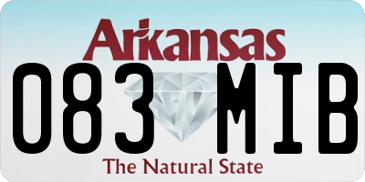 AR license plate 083MIB