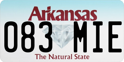 AR license plate 083MIE
