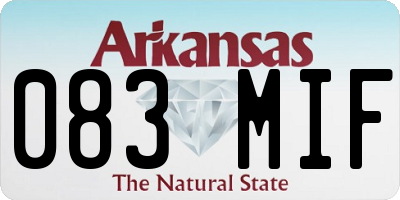 AR license plate 083MIF