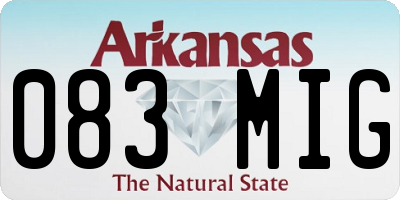 AR license plate 083MIG