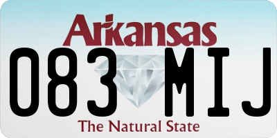 AR license plate 083MIJ