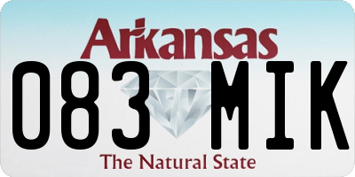 AR license plate 083MIK