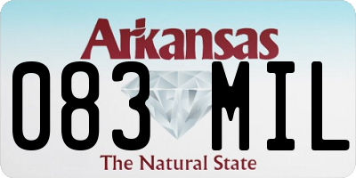 AR license plate 083MIL