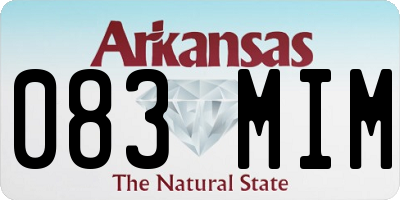 AR license plate 083MIM