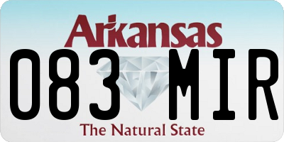 AR license plate 083MIR