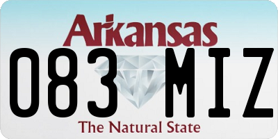 AR license plate 083MIZ
