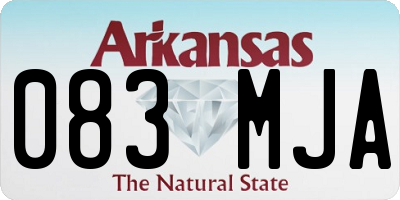 AR license plate 083MJA