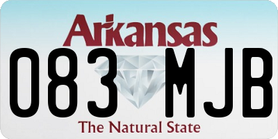 AR license plate 083MJB