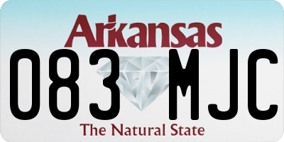 AR license plate 083MJC