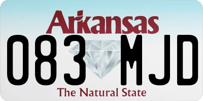 AR license plate 083MJD