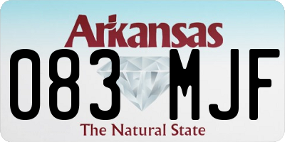 AR license plate 083MJF
