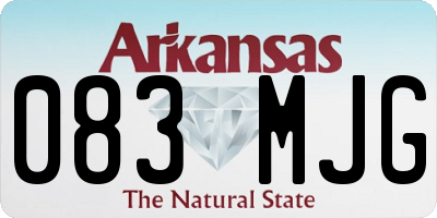 AR license plate 083MJG