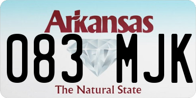 AR license plate 083MJK