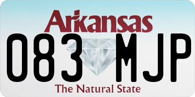 AR license plate 083MJP