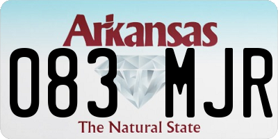 AR license plate 083MJR