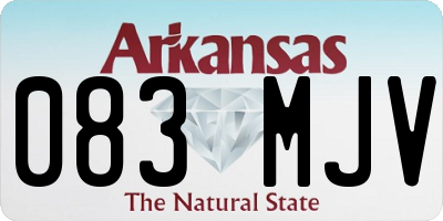 AR license plate 083MJV