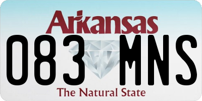 AR license plate 083MNS