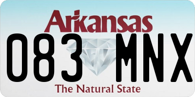 AR license plate 083MNX