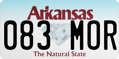 AR license plate 083MOR