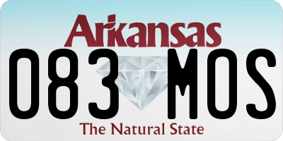 AR license plate 083MOS