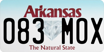 AR license plate 083MOX