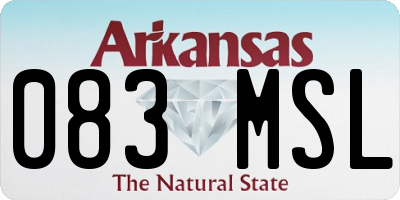 AR license plate 083MSL