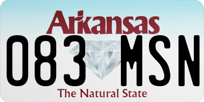 AR license plate 083MSN