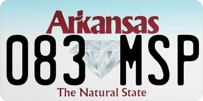 AR license plate 083MSP