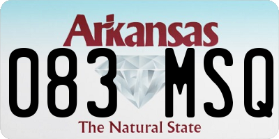 AR license plate 083MSQ