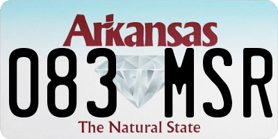 AR license plate 083MSR