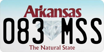 AR license plate 083MSS