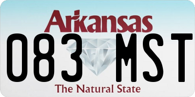 AR license plate 083MST