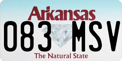 AR license plate 083MSV