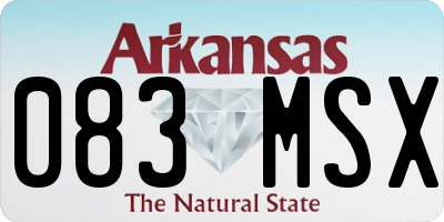 AR license plate 083MSX