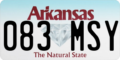AR license plate 083MSY