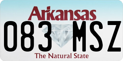 AR license plate 083MSZ