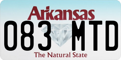AR license plate 083MTD