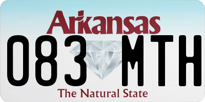 AR license plate 083MTH