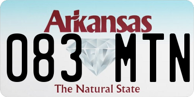 AR license plate 083MTN
