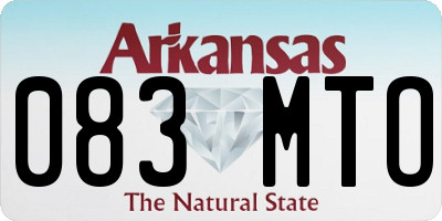 AR license plate 083MTO