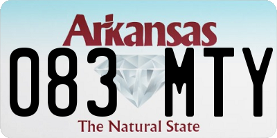 AR license plate 083MTY
