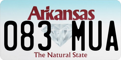 AR license plate 083MUA