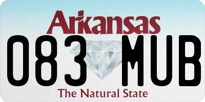 AR license plate 083MUB